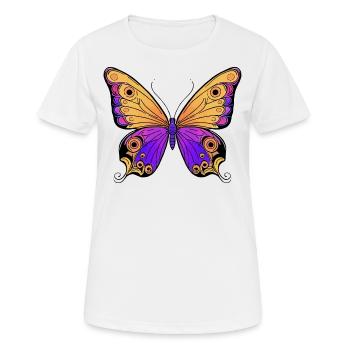 Mehrfarbiger Schmetterling - Frauen T-Shirt atmungsaktiv - Weiß - Vorne - AI Model Female 172 dark (172cm)