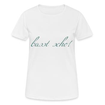 basst scho - Frauen T-Shirt atmungsaktiv - Weiß - Vorne - AI Model Female 172 dark (172cm)