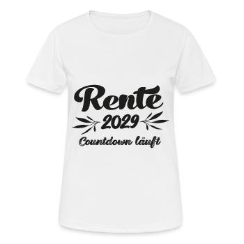 Rentner 2029 Countdown läuft Rente 2029 Ruhestand - Frauen T-Shirt atmungsaktiv - Weiß - Vorne - AI Model Female 172 dark (172cm)