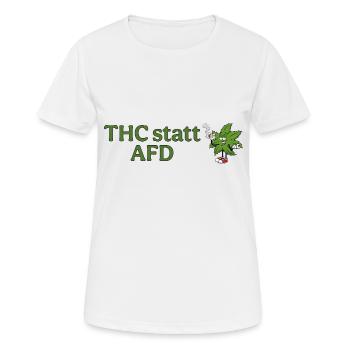 Entspannt statt Engstirnig - Frauen T-Shirt atmungsaktiv - Weiß - Vorne - AI Model Female 172 dark (172cm)