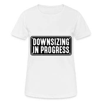 Réduction des effectifs en cours 18 - T-shirt respirant Femme - blanc - Devant - AI Model Female 172 dark (172cm)