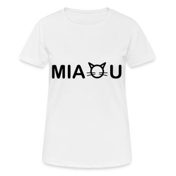 Miaou - T-shirt respirant Femme - blanc - Devant - AI Model Female 172 dark (172cm)