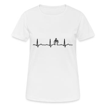 CADEAU - ECG COEUR EN LIGNE MAJEUR BAISE Noir - T-shirt respirant Femme - blanc - Devant - AI Model Female 172 dark (172cm)