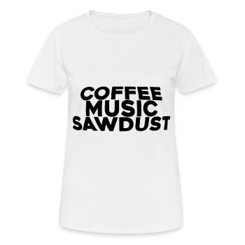 Coffee Music Sawdust - Frauen T-Shirt atmungsaktiv - Weiß - Vorne - AI Model Female 172 dark (172cm)