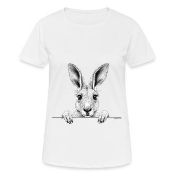 Känguru - Frauen T-Shirt atmungsaktiv - Weiß - Vorne - AI Model Female 172 dark (172cm)