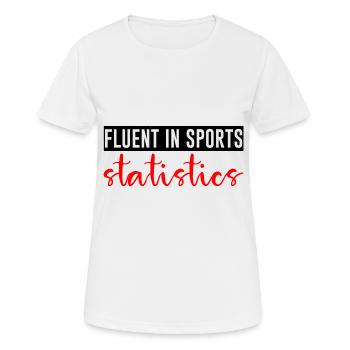Maîtrise des statistiques sportives 3 - T-shirt respirant Femme - blanc - Devant - AI Model Female 172 dark (172cm)