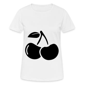 Symbole des cerises - T-shirt respirant Femme - blanc - Devant - AI Model Female 172 dark (172cm)