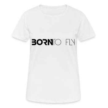 Né à voler Heli Design - T-shirt respirant Femme - blanc - Devant - AI Model Female 172 dark (172cm)