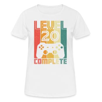20. Geburtstag Gamer Level 20 Complete 20 Jahre - Frauen T-Shirt atmungsaktiv - Weiß - Vorne - AI Model Female 172 dark (172cm)