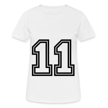 11 Number symbol - Women's Breathable T-Shirt - white - Front - AI Model Female 172 dark (172cm)