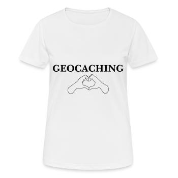 J’adore le géocaching - T-shirt respirant Femme - blanc - Devant - AI Model Female 172 dark (172cm)