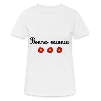 VACANCES. VIVE LES VACANCES. VACANCES. MAÎTRESSE - T-shirt respirant Femme - blanc - Devant - AI Model Female 172 dark (172cm)