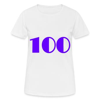 100. 100 ANS. 100e ANNIVERSAIRE. ANNIVERSAIRE - T-shirt respirant Femme - blanc - Devant - AI Model Female 172 dark (172cm)