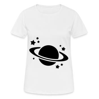 Icône Saturne - T-shirt respirant Femme - blanc - Devant - AI Model Female 172 dark (172cm)