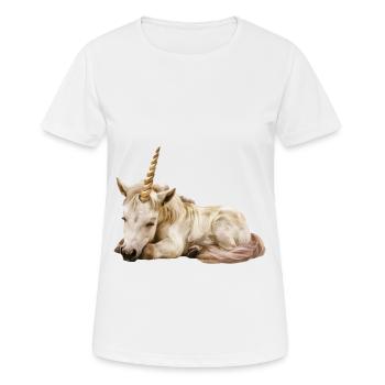 Einhorn - Frauen T-Shirt atmungsaktiv - Weiß - Vorne - AI Model Female 172 dark (172cm)
