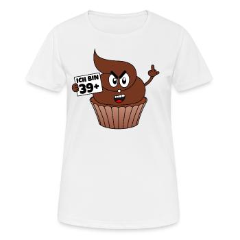 Kackcake 40. Geburtstag Spruch Ich bin 39 plus 1 - Frauen T-Shirt atmungsaktiv - Weiß - Vorne - AI Model Female 172 dark (172cm)