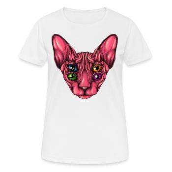 Sphynx Augen - Frauen T-Shirt atmungsaktiv - Weiß - Vorne - AI Model Female 172 dark (172cm)