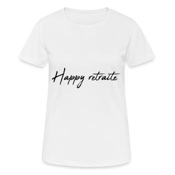 RETRAITE. RETRAITE. RETRAITEE. RETRAITE - T-shirt respirant Femme - blanc - Devant - AI Model Female 172 dark (172cm)