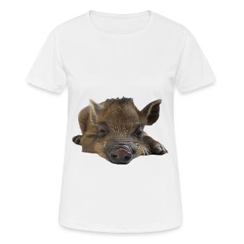Warzenschwein - Frauen T-Shirt atmungsaktiv - Weiß - Vorne - AI Model Female 172 dark (172cm)