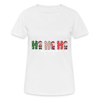 Frohe Weihnachten Weihnachtsmann Hohoho - Frauen T-Shirt atmungsaktiv - Weiß - Vorne - AI Model Female 172 dark (172cm)