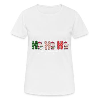 Frohe Weihnachten Weihnachtsmann Hohoho - Frauen T-Shirt atmungsaktiv - Weiß - Vorne - AI Model Female 172 dark (172cm)