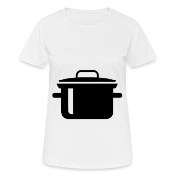 cooking pot symbol - Women's Breathable T-Shirt - white - Front - AI Model Female 172 dark (172cm)
