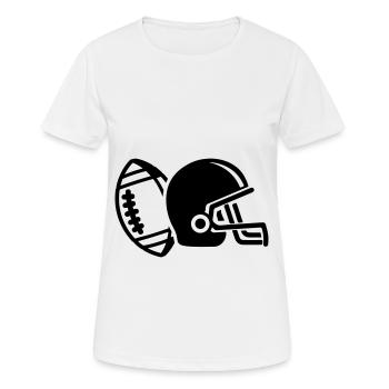 Football Helm - Frauen T-Shirt atmungsaktiv - Weiß - Vorne - AI Model Female 172 dark (172cm)