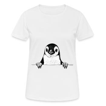 Pinguin - Frauen T-Shirt atmungsaktiv - Weiß - Vorne - AI Model Female 172 dark (172cm)