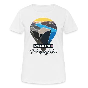Kanzel Preikestolen Prekestolen Lysefjord Norwegen - Frauen T-Shirt atmungsaktiv - Weiß - Vorne - AI Model Female 172 dark (172cm)