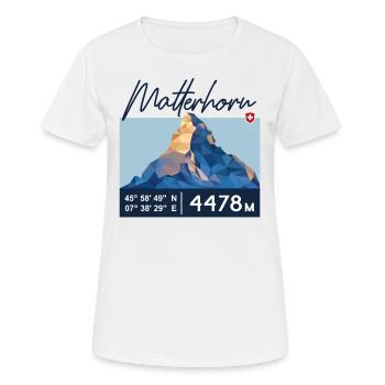 Matterhorn Zermatt Schweizer Berg Retro Low Poly - Frauen T-Shirt atmungsaktiv - Weiß - Vorne - AI Model Female 172 dark (172cm)