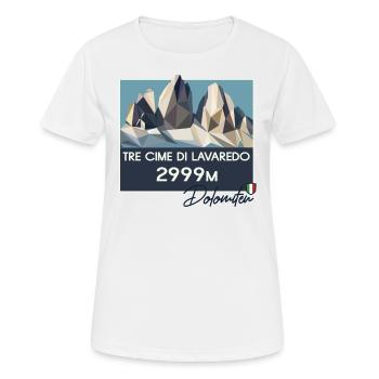 Drei Zinnen Dolomiten E5 Südtirol Retro Low Poly - Frauen T-Shirt atmungsaktiv - Weiß - Vorne - AI Model Female 172 dark (172cm)