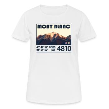 Tour du Mont Blanc TMB Montagne France Italie - T-shirt respirant Femme - blanc - Devant - AI Model Female 172 dark (172cm)