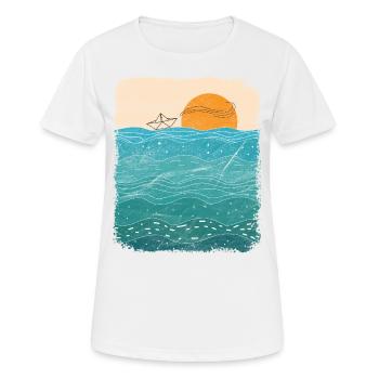 Paper Boat Sea Paper Ship Paper Boat - Women's Breathable T-Shirt - white - Front - AI Model Female 172 dark (172cm)