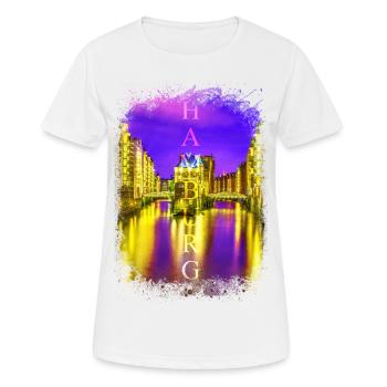 Hamburg St Pauli Reeperbahn Rotlichtviertel - Frauen T-Shirt atmungsaktiv - Weiß - Vorne - AI Model Female 172 dark (172cm)