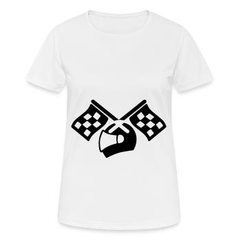 Racer helmet - Women's Breathable T-Shirt - white - Front - AI Model Female 172 dark (172cm)