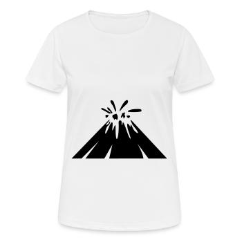 Vulkan icon symbol - Frauen T-Shirt atmungsaktiv - Weiß - Vorne - AI Model Female 172 dark (172cm)