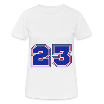 23 Number number - Women's Breathable T-Shirt - white - Front - AI Model Female 172 dark (172cm)