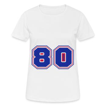 80 Number number - Women's Breathable T-Shirt - white - Front - AI Model Female 172 dark (172cm)