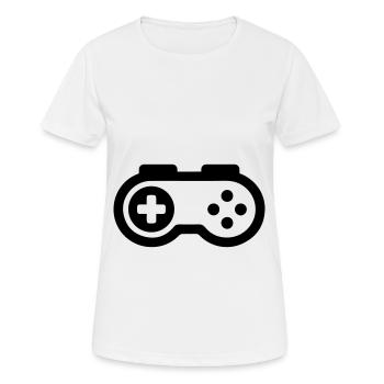 Gamepad Symbol Gamer - Frauen T-Shirt atmungsaktiv - Weiß - Vorne - AI Model Female 172 dark (172cm)