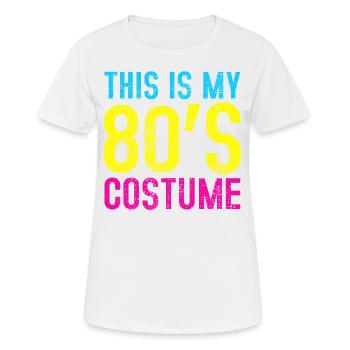 80er Jahre - Frauen T-Shirt atmungsaktiv - Weiß - Vorne - AI Model Female 172 dark (172cm)