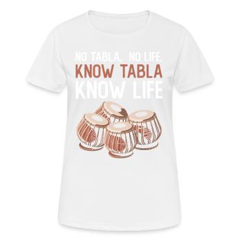 Pas de tabla. Pas de vie. Connaissez-vous Tabla. Savoir - T-shirt respirant Femme - blanc - Devant - AI Model Female 172 dark (172cm)