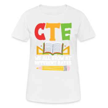 Cte – Wir Wachsen Alle In Unterschiedlichem Tempo - Frauen T-Shirt atmungsaktiv - Weiß - Vorne - AI Model Female 172 dark (172cm)