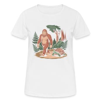 Bigfoot et sa fidèle tortue - T-shirt respirant Femme - blanc - Devant - AI Model Female 172 dark (172cm)