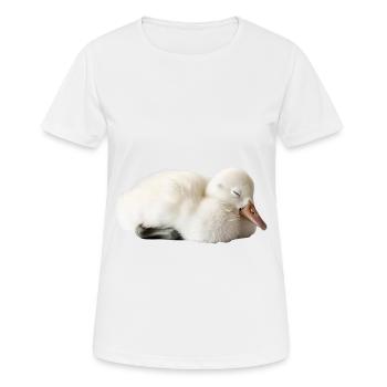 Schwan - Frauen T-Shirt atmungsaktiv - Weiß - Vorne - AI Model Female 172 dark (172cm)