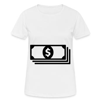 Symbole d’argent liquide - T-shirt respirant Femme - blanc - Devant - AI Model Female 172 dark (172cm)