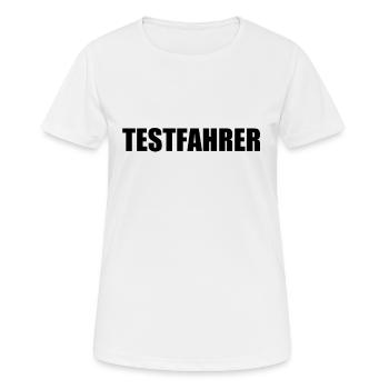 Testfahrer Beruf Arbeit Auto Motorrad Test T-Shirt - Frauen T-Shirt atmungsaktiv - Weiß - Vorne - AI Model Female 172 dark (172cm)