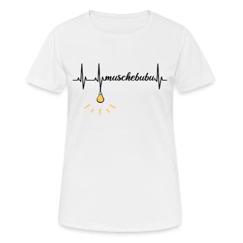 Muschebubu sächsisch EKG Herzschlag Motiv Sachsen - Frauen T-Shirt atmungsaktiv - Weiß - Vorne - AI Model Female 172 dark (172cm)