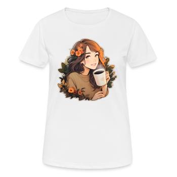 Coffee Lover 02 - Women's Breathable T-Shirt - white - Front - AI Model Female 172 dark (172cm)