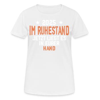 2025 retraité drôle retraité cadeau - T-shirt respirant Femme - blanc - Devant - AI Model Female 172 dark (172cm)