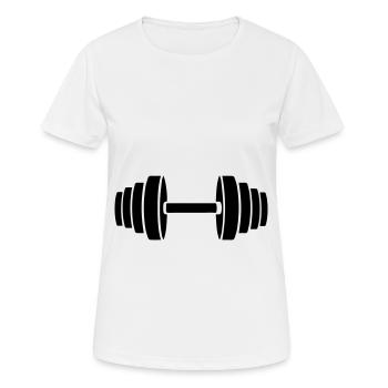 Hantel gewichte icon - Frauen T-Shirt atmungsaktiv - Weiß - Vorne - AI Model Female 172 dark (172cm)